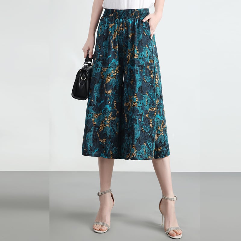 ❤️【Produs bestseller în magazin】❤️ Pantaloni largi cu talie înaltă și imprimeu – noul model de vară, ușori și moderni