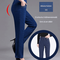 🔥【Reducere 30%】🔥🔥【XL-5XL】Noutate 2026, Blugi elastici casual cu picior drept, mărime de damă