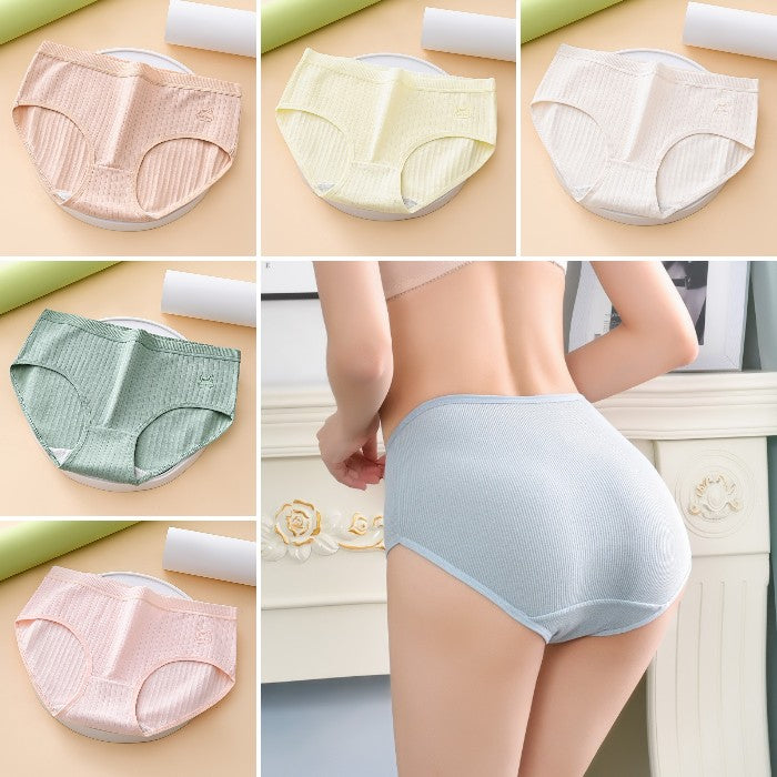 🔥 Set de 7 piese 🔥 Lenjerie intimă de damă, din bumbac, cu talie înaltă – Antibacteriană & Respirabilă
