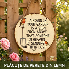 🏡O amintire caldă în grădina ta! ——Plăcuță de Perete din Lemn cu Simbol de Pasăre Roșie pentru Grădină