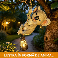 Lampă Solară Decorativă pentru Grădină, Decorațiune Suspendată Figurine Animale (Koala, Iepure, Veveriță), Lumină LED Caldă Impermeabilă