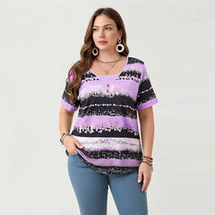 👚Tricou Uni cu Imprimeu, Design în Două Piese False