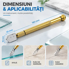 Instrumentul perfect pentru tăiere! Cuțit multifuncțional cu rolă de diamant pentru tăierea sticlei și a plăcilor ceramice  Cumpără unul și primești unul gratis (primești 2 bucăți) 💎