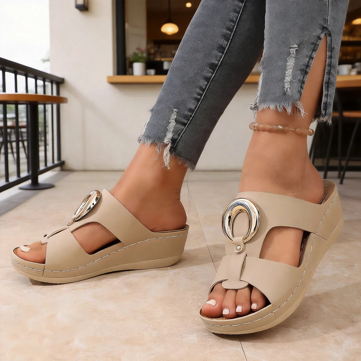 Colecția de Vară 2026 ✨ Saboți din Piele Naturală cu Platformă Ortopedică 👡 Cusături Elegante și Confort Maxim (Mărimi 36-43)!