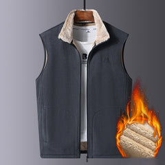 🔥【Μεγάλες πωλήσεις】🧥 Ανδρικό Ζεστό Αμάνικο Γιλέκο με Επένδυση από Γούνα Προβάτου