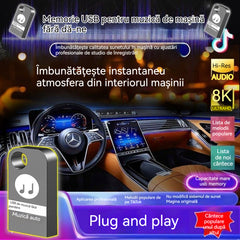 🚗🎵【Music U Disk】Vine cu 8000 de melodii, 600 MV-uri, efecte sonore 6D