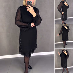 💖💖【S-5XL】🍁🍂Υψηλής ποιότητας κομψό φόρεμα φθινοπώρου και χειμώνα νέο στυλ
