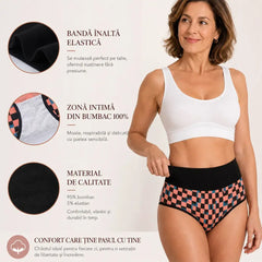 Set Chiloți de Dama cu Talie Înaltă din Bumbac – Fără Cusături Vizibile, Modelatori și Respirabili (Set de 3 Bucăți, Mărimi S-XL) 🩲✨🌸