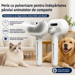 🐶🐱 perie cu abur pentru animale de companie | perie și dispozitiv pentru îndepărtarea părului, special pentru câini și pisici 💧✨