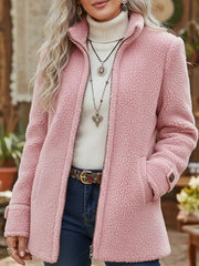 📢【Νέα άφιξη】Μονόχρωμο Fleece Μπουφάν με Φερμουάρ – Τέλειος Συνδυασμός Άνεσης & Στυλ