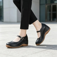 【Piele Naturală Premium】Pantofi Eleganți în Stil Francez cu Toc Wedge