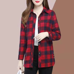 🎁【L-5XL】💕Νέα μοντέρνα και ευέλικτα φθινοπωρινά καρό πουκάμισα για γυναίκες，Μοναδικό πουκάμισο！