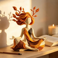 Statuetă Decorativă de Nișă Fată Yoga, Cadou din Rășină cu un Aer Sofisticat, Ornament Premium pentru Casă, Sufragerie sau Birou