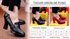 👠【35-40】2026 Noua Talpă groasă Toc gros Moda Damă Toc Înalt Pantofi din piele