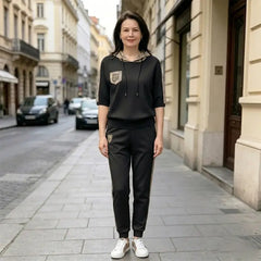 Trening de Damă Confortabil cu Glugă și Buzunare – Set Casual Perfect pentru Timp Liber