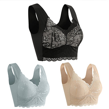 👙💖【Set de 3 piese】Sutien confortabil și respirabil pentru femei — Recomandat de medici