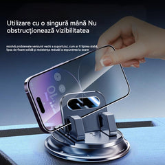 Suport Rotativ pentru Telefon – Montare Sigură pe Bord, Cauciuc cu Aderență Ridicată 🧭🔄 【Calitate Garantată】