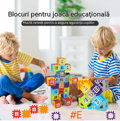 [Pachet de 100 de piese] Jucărie educativă cu blocuri de construcție, include instrucțiuni de asamblare.