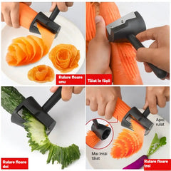 ✨【3 buc】Dispozitiv Manual pentru Spiralat Legume: Formă de Pâlnie pentru Decorat Farfurii, Feliator Creativ pentru Morcovi și Castraveți