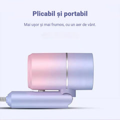 Uscare Rapidă și Păr Strălucitor ✨ Uscător de Păr Pliabil cu Tehnologie cu Lumină Albastră 💨 Ideal pentru Casă, Cămin sau Călătorii!
