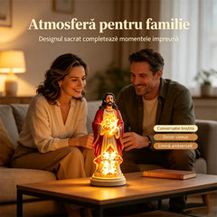 🙏Adu binecuvântarea și lumina sfântă în casa ta!  Statuetele cu Isus și Maria care luminează cald.