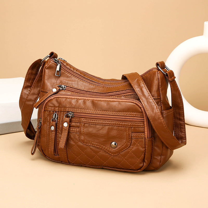 👜Geantă nouă de mare capacitate, din piele moale, tip crossbody/umăr