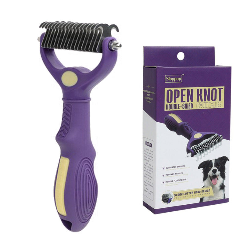 🔥🐕🐱【Cumpără 1, primești 1 gratuit】Pieptene multifuncțional 3 în 1 pentru descurcarea părului de animale, pieptene pentru îndepărtarea părului de câine și pisică