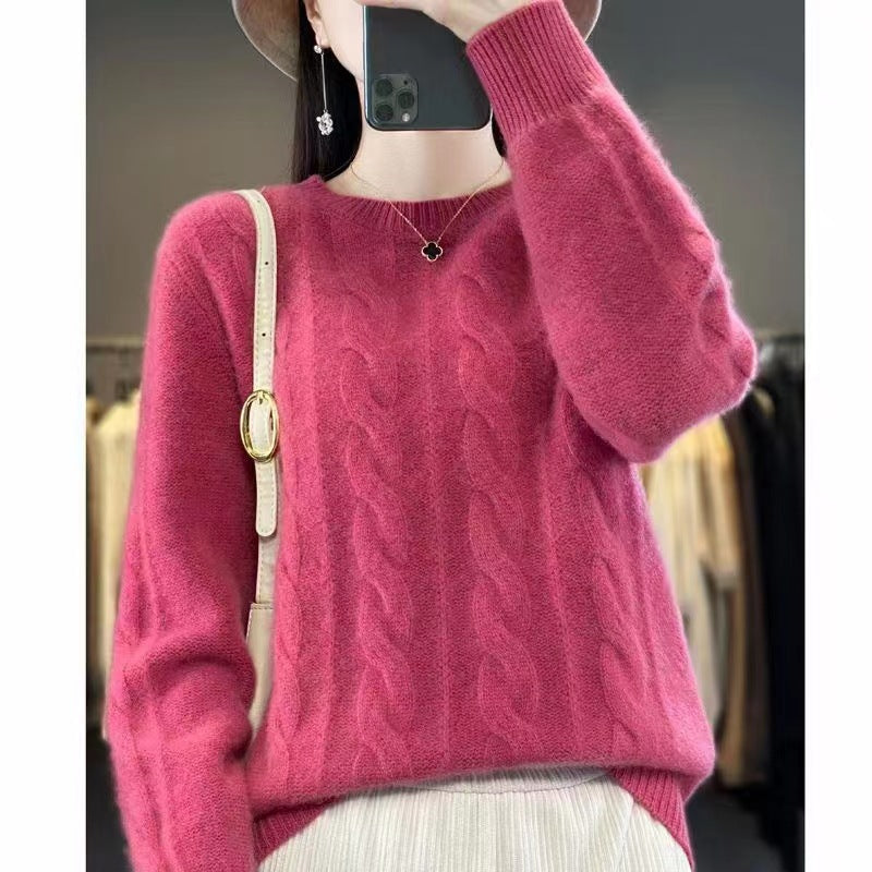 【S-3XL】🤩Νέο χειμερινό μαλακό πλεκτό πουλόβερ με στρογγυλή λαιμόκοψη