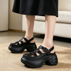 ✨Sandale cu Platformă Damă Tip Sneakers: Talpă Moale Anti-Oboseală, Amortizare și Suport pentru Arcul Piciorului, Respirabile și Ușoare
