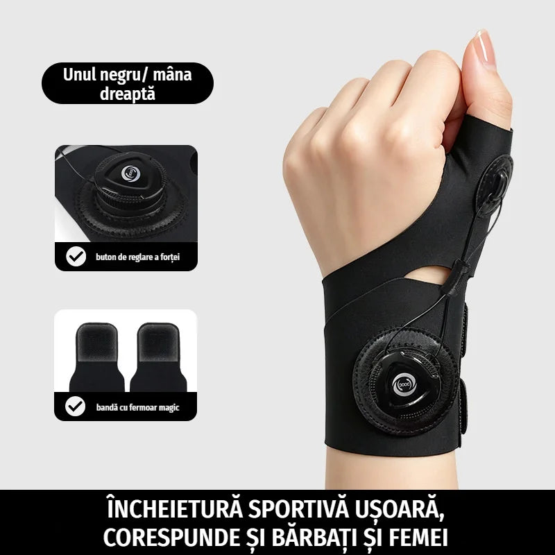 Orteză pentru Încheietură și Degetul Mare cu Sistem Rotativ – Suport Medical cu Compresie Reglabilă pentru Tendinită, Tenosinovită și Protecție Articulații