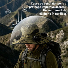 ☀️🧢Pălărie tip pescar cu ventilator solar — protecție solară, umbrire și design pliabil pentru depozitare ușoară 💨