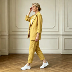 Set Elegant de Vară din In și Bumbac – Material Respirabil pentru Confort Maxim!