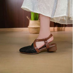 【35-40】Sandale Retro din Piele Moale cu Perforații – Confort la super-lativ, zero presiune și picioare odihnite toată vara!