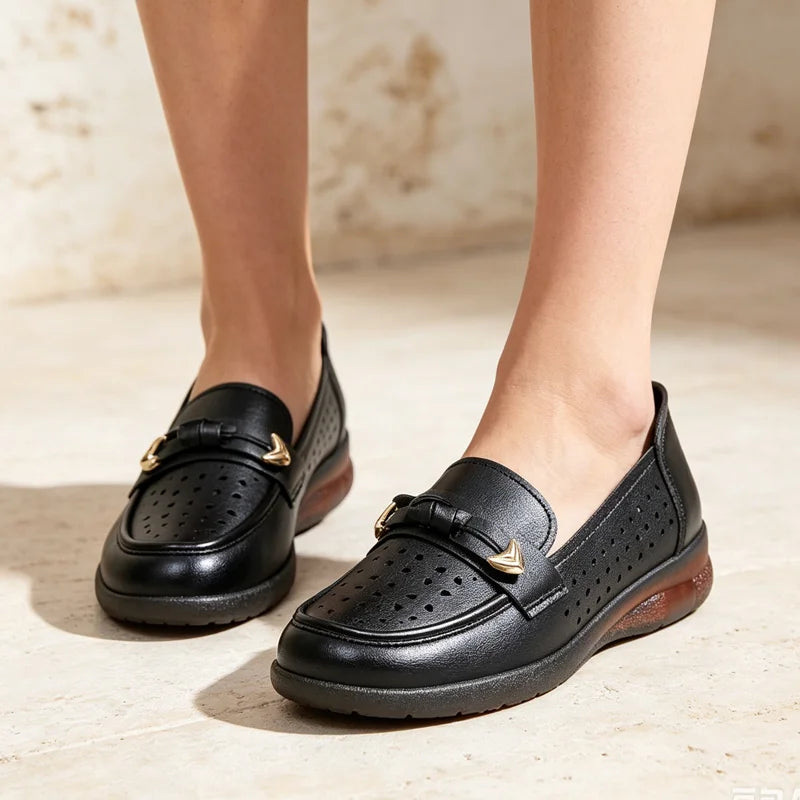 👞【best-seller în magazin】pantofi casual din piele, cu talpă moale și design perforat respirabil