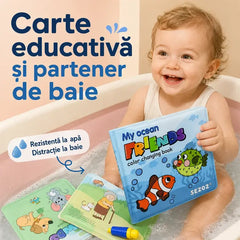 Carte de baie magică din pânză – Se colorează cu apă, nu se rupe și e reutilizabilă! 🐳🎨