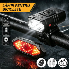 🛍️ Set Lumini Bicicletă Profesional 2026: Far Aluminiu Dual T6 + Stop Spate ✨ 1000 Lumeni, Rază 200m | 6 Moduri de Iluminare, Încărcare USB, Rezistent la Apă