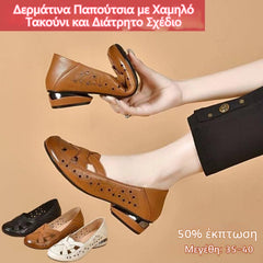🔥【Vânzări mari】💞Nou model 2026 Pantofi din piele cu toc mic și design perforat