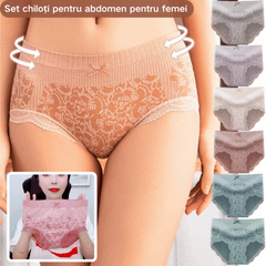 🔥【8 buc】🔥Slip de damă cu talie înaltă, antibacteriană, absorbantă de umiditate