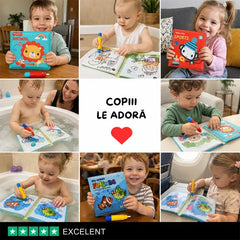 Carte de baie magică din pânză – Se colorează cu apă, nu se rupe și e reutilizabilă! 🐳🎨
