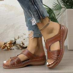 👡 Papuci din Piele Naturală cu Suport Anatomic – Eleganță Retro, Talpă Anti-Oboseală și Mărimi Mari 36-43! ☀️✨