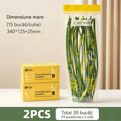 ✨ Pungi Alimentare Hermetice cu Dublu Sigiliu pentru Frigider (Mărimea L - 15 buc/cutie) 🥩 | 🥦 Congelare & Microunde · Sigilare Anti-Scurgere · Oferta 1+1 GRATIS 🎁 (30 bucăți în Total)