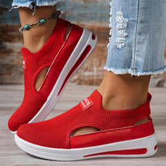 Sandale Sport din Mesh pentru Femei, Adidași de Vară Ușori cu Decupaje Laterale, Pantofi Casual Fără Șireturi cu Talpă Moale