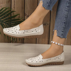 【36-43】🌸 Pantofi comozi cu broderie perforată și talpă moale – respirabili, eleganți și perfecți pentru purtare zilnică