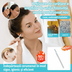 【O cutie cumpărată o cutie cadou】👂✨Îndepărtare eficientă a cerumenului — Bețișoare de curățare a urechilor de unică folosință, model profesional nou