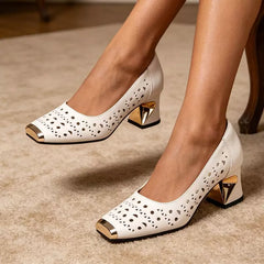 👠 [5CM]Pantofi franțuzești eleganți cu decupaje și toc gros