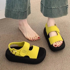 Sandale Romane cu Platformă 5.5cm: Stil Coreean, Ușoare și Confortabile, Mărimi 35-40