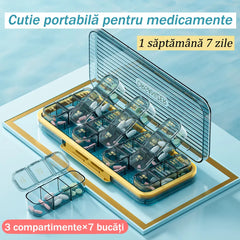 Cutie portabilă independentă pentru medicamente【1 săptămână 7 zile 21 grile】