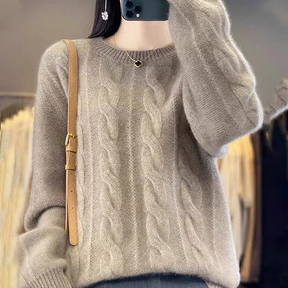 【S-3XL】🤩Νέο χειμερινό μαλακό πλεκτό πουλόβερ με στρογγυλή λαιμόκοψη