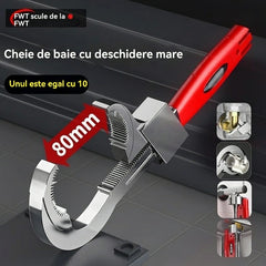 Cheie reglabilă multifuncțională din aliaj de aluminiu pentru baie, cheie pentru furtunul robinetului și cheie pentru chiuvetă.