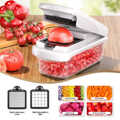 Set 15 Piese Dispozitiv de Tăiat Legume de Bucătărie, Răzătoare Profesională pentru Cartofi și Ceapă, Feliere și Mărunțire Rapidă, Separator Ouă Inclus